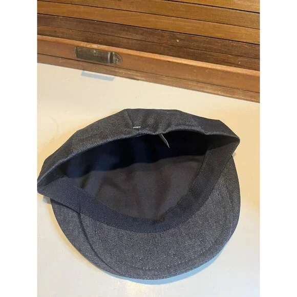 Stefeno Sport Dark Blue Denim(Cotton/Flax) Newsboy Newsies Hat SZ 57 Medium